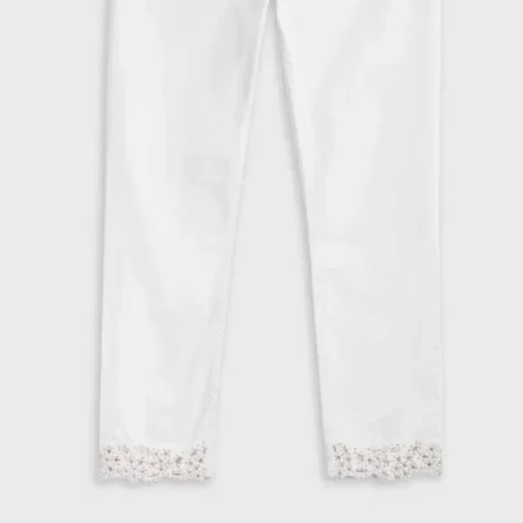 TED
BAKER Gold Bead Embroidered Hem Lillya Dainty Studded Jean retail $175 NWT - Picture 8 of 15